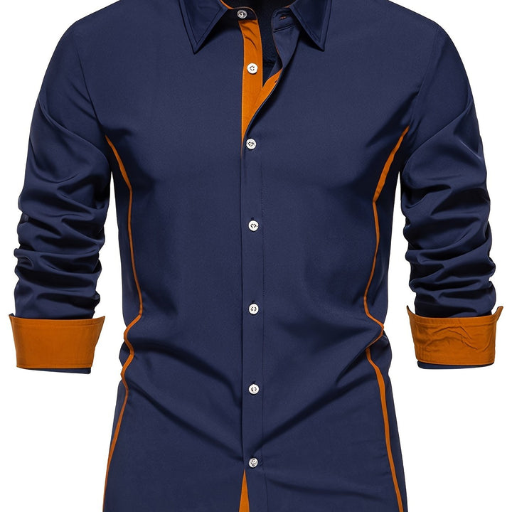 Contrast Trim Button-Up Shirt