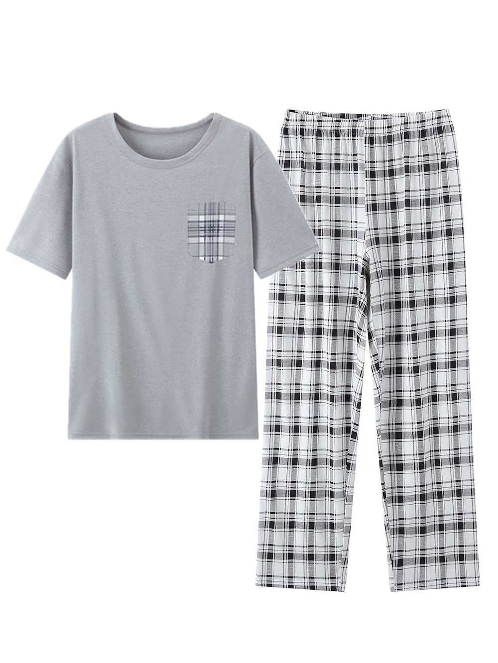 Relaxed Checkered Two-Piece Set