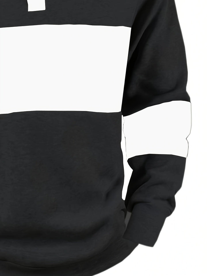 Color-Block Long Sleeve Polo Shirt