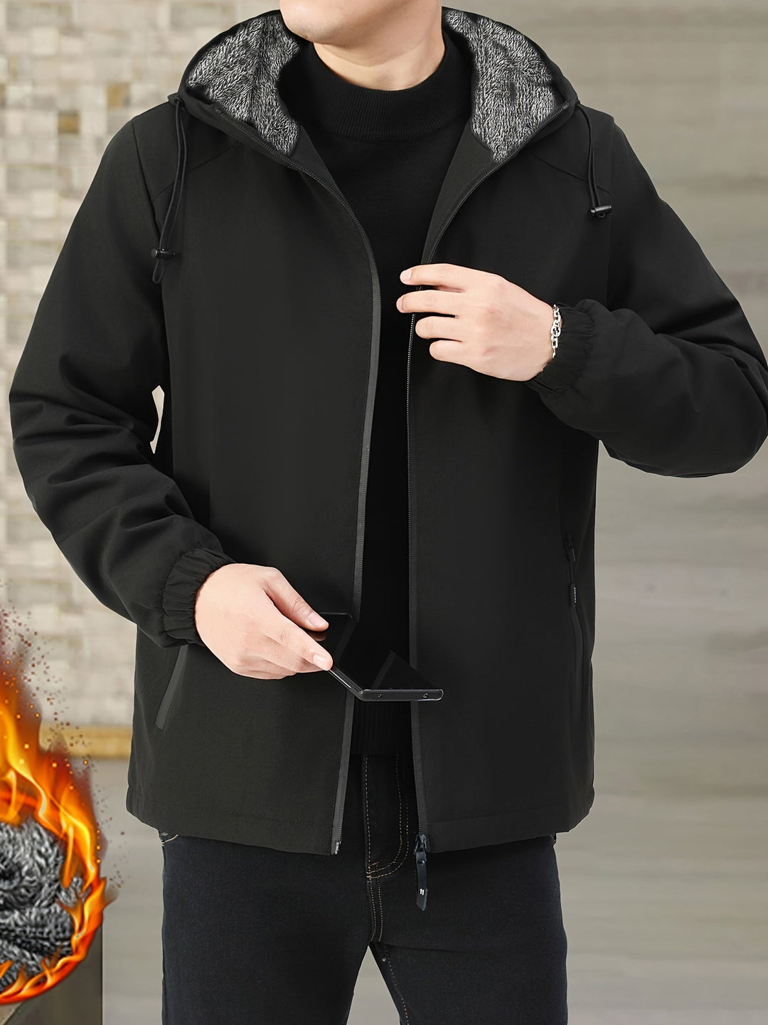 Cozy Fleece-Lined Hooded Jacket