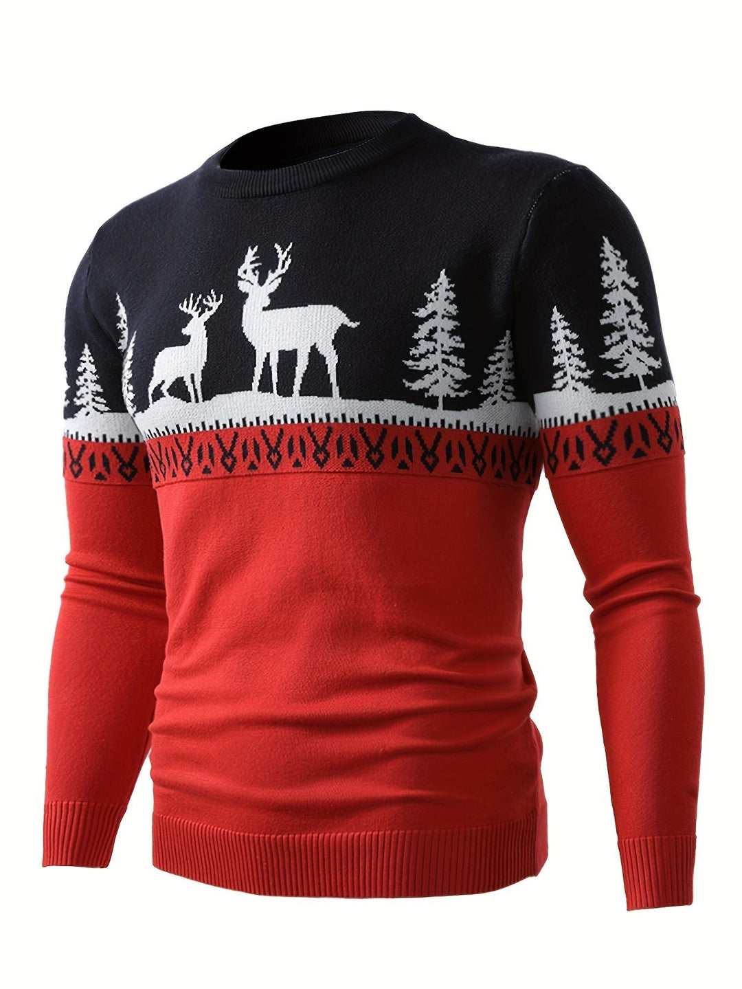 Festive Reindeer Crew Neck Sweater