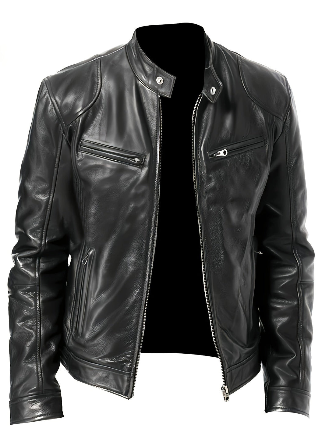 Stand-Collar Moto Jacket