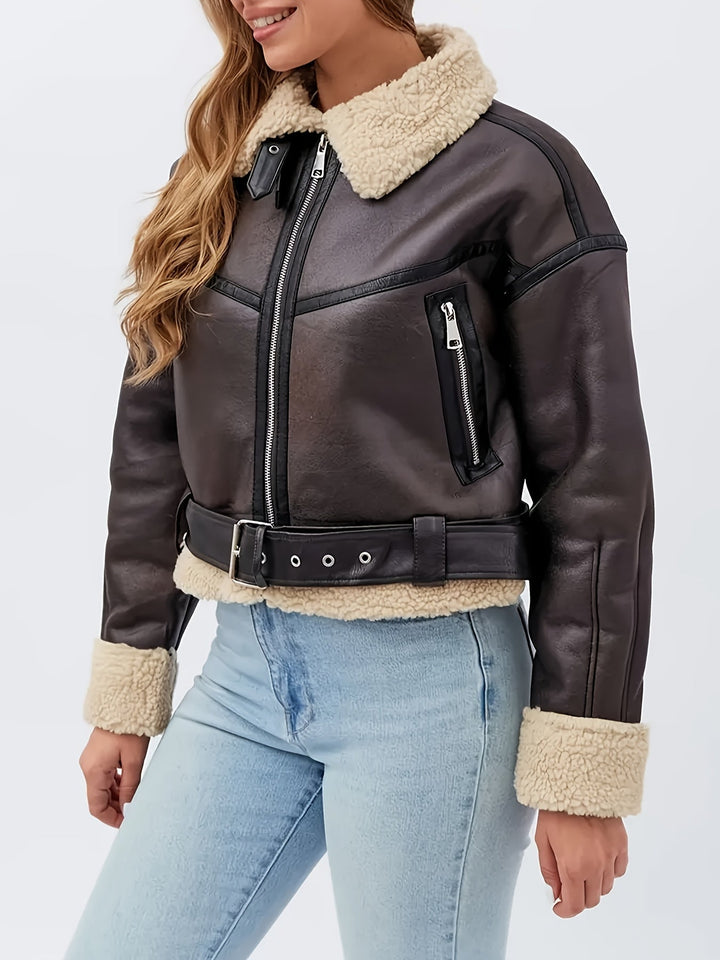 Cozy-Lined Moto Jacket