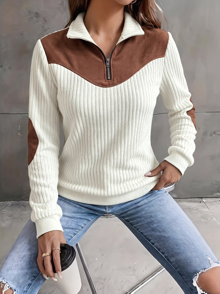 Ribbed Quarter-Zip Sweater
