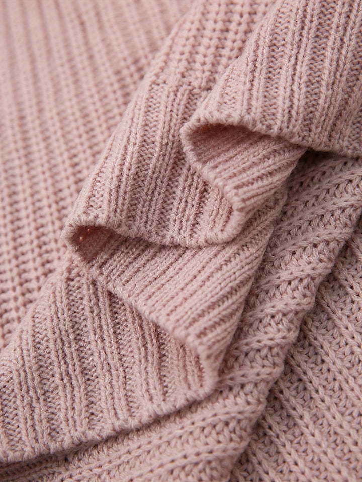 Relaxed Half-Turtleneck Sweater Dress