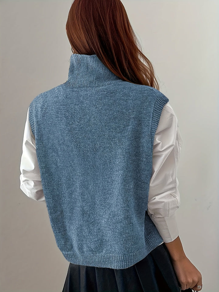 High-Neck Sweater Vest