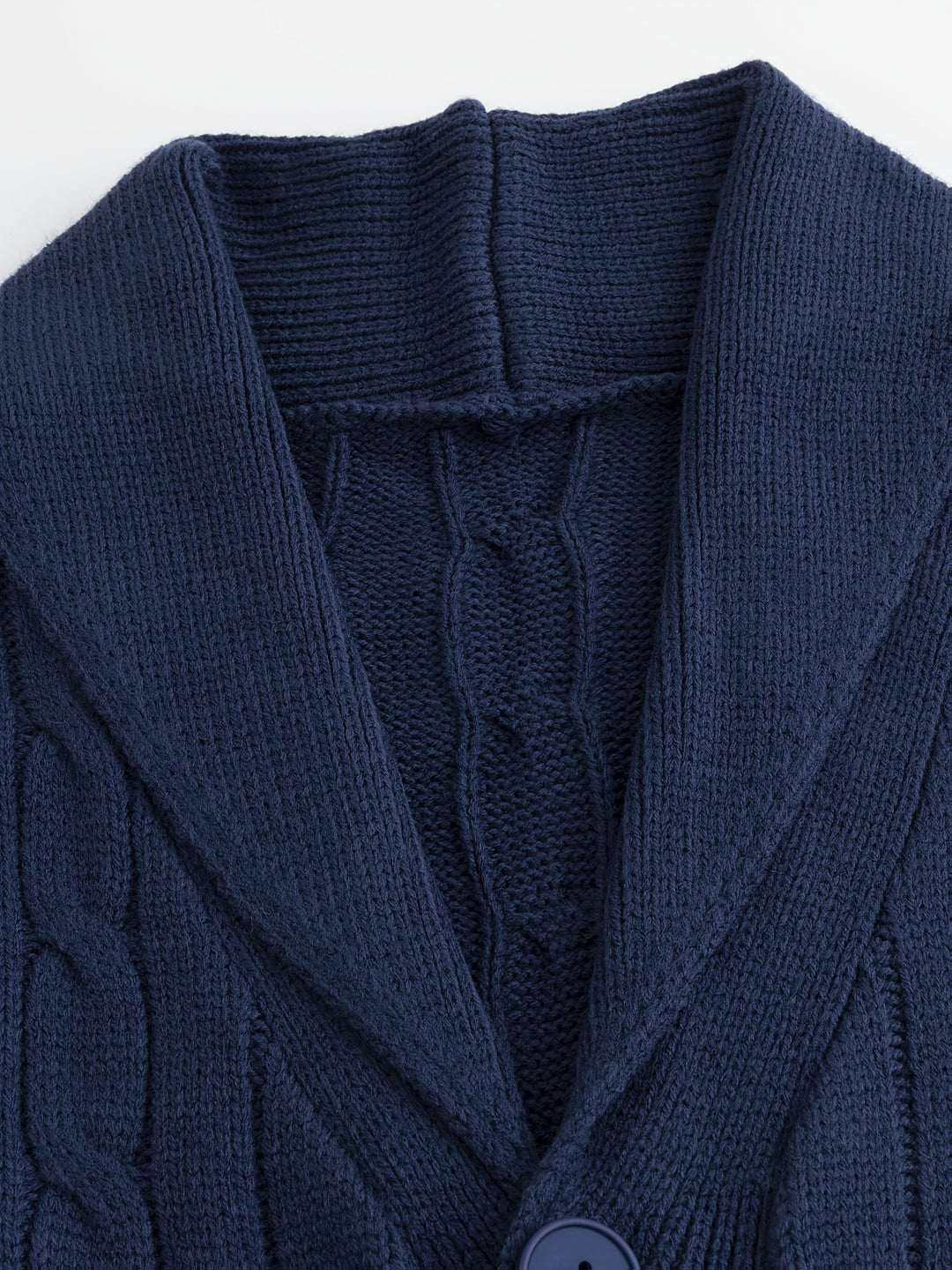 Shawl Collar Cable Knit Cardigan