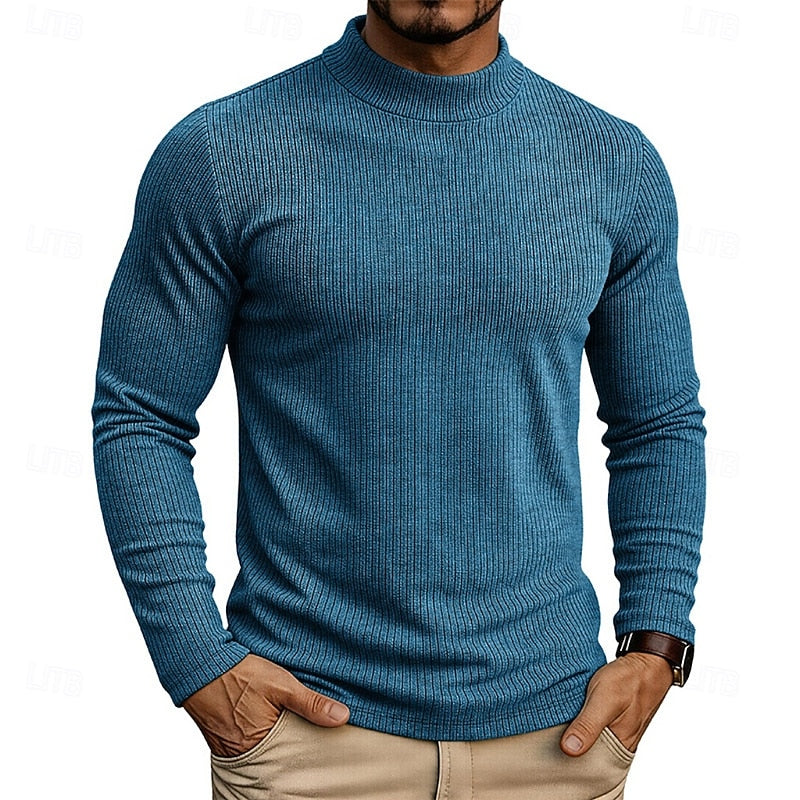 Ribbed Mock-Neck Top