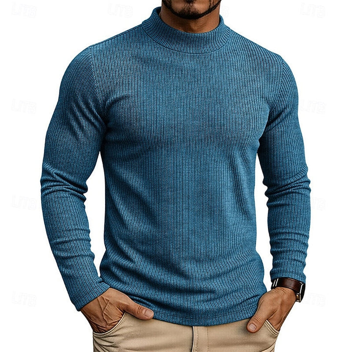 Ribbed Mock-Neck Top