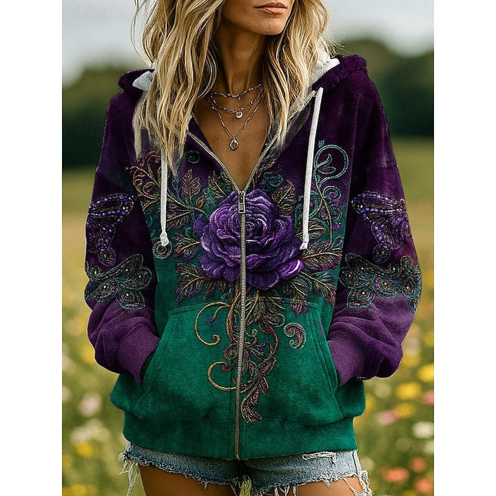 Nature-Inspired Zip-Up Hoodie