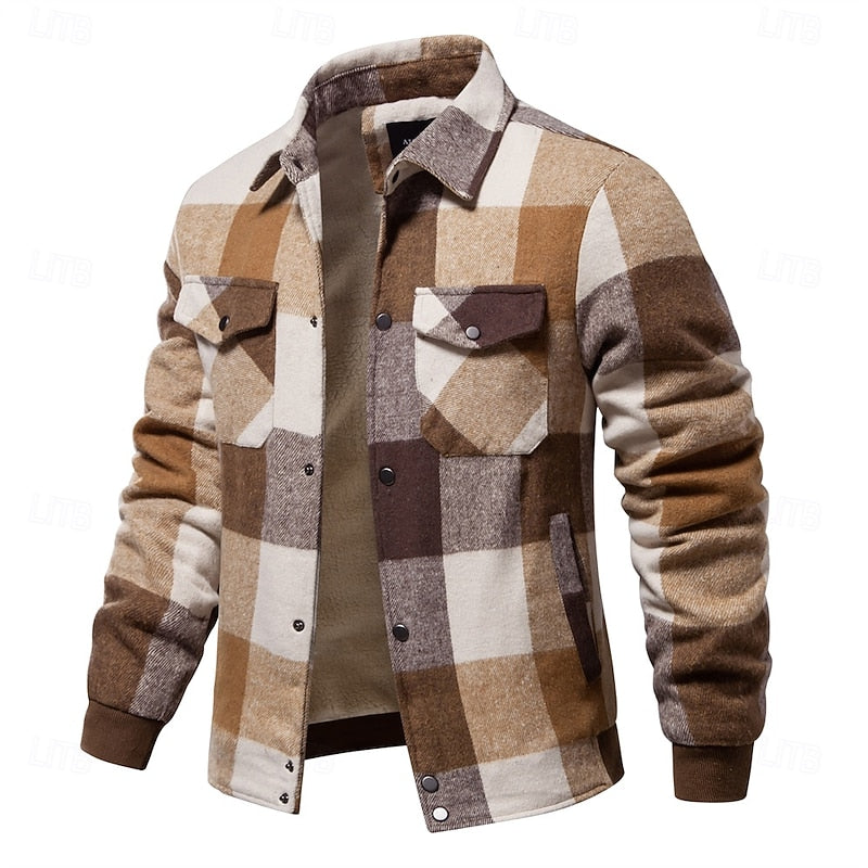 Rugged Plaid Shirt Jacket