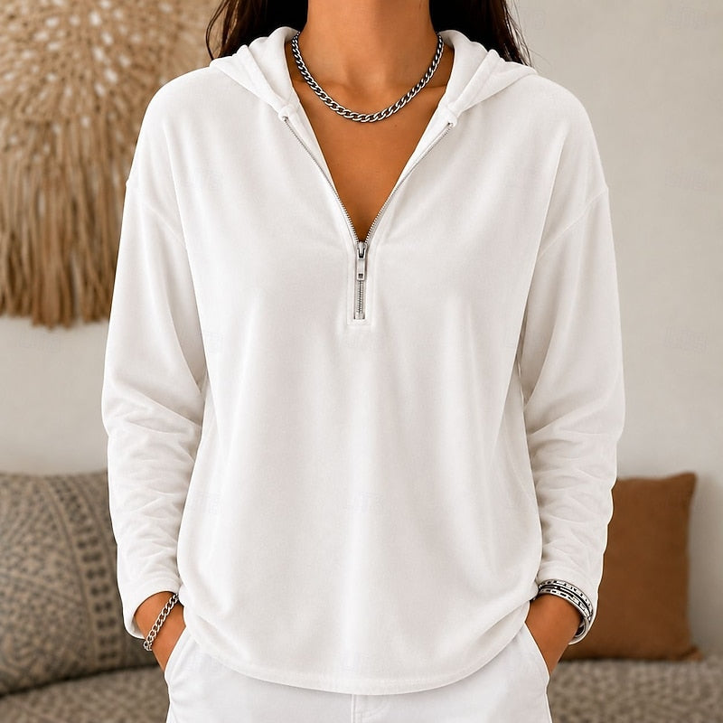 Relaxed Quarter-Zip Hoodie