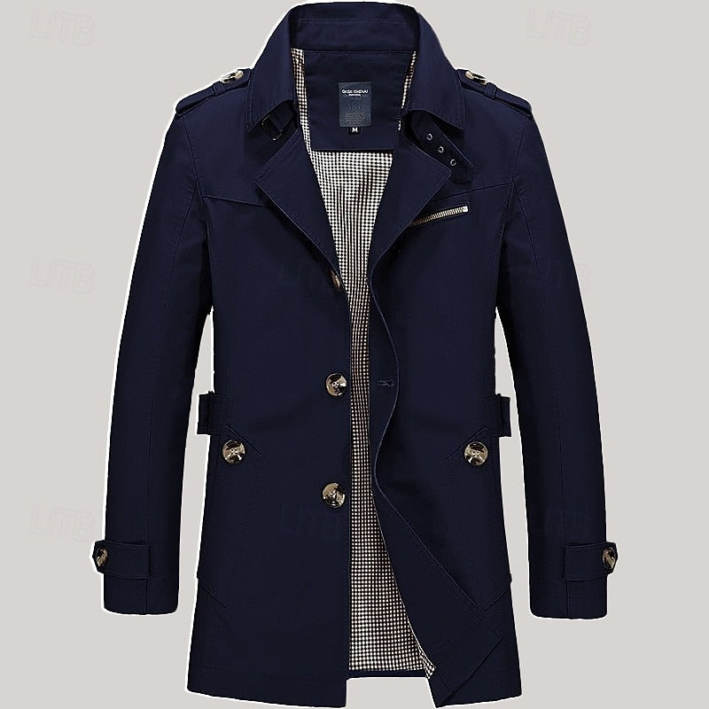 Refined Single-Breasted Trench Coat