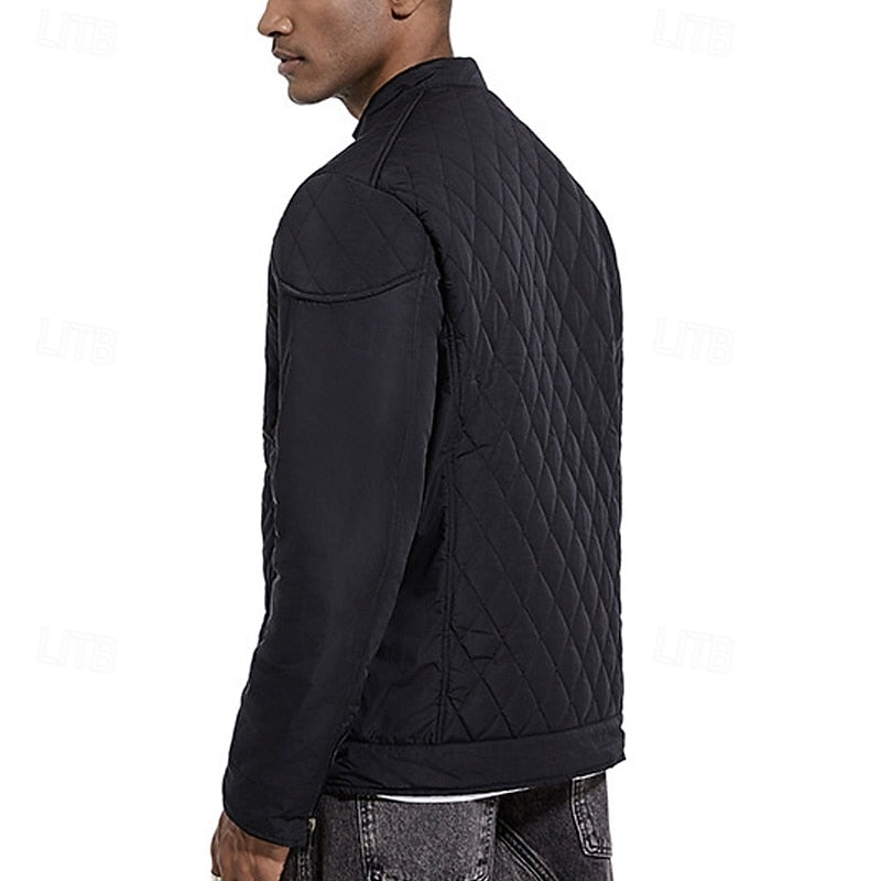Quilted Stand-Collar Jacket