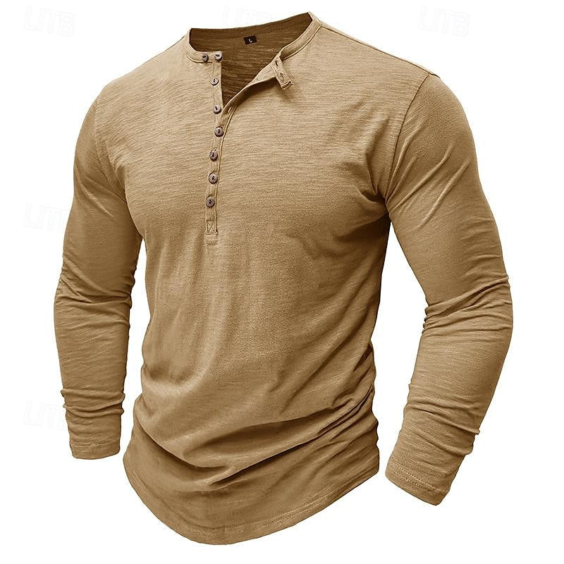 Classic Long-Sleeve Henley Shirt