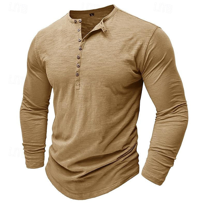 Classic Long-Sleeve Henley Shirt