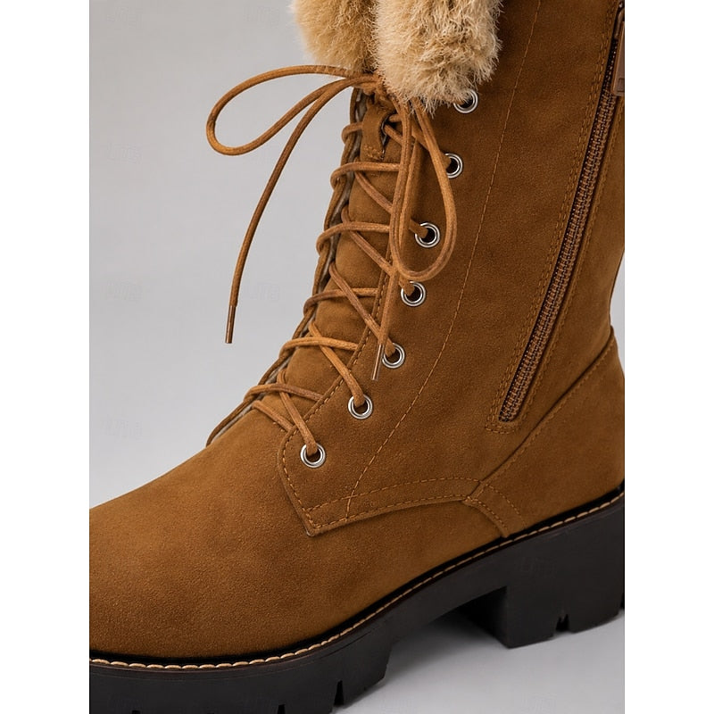 Aurelia Lace-Up Knee-High Winter Boots