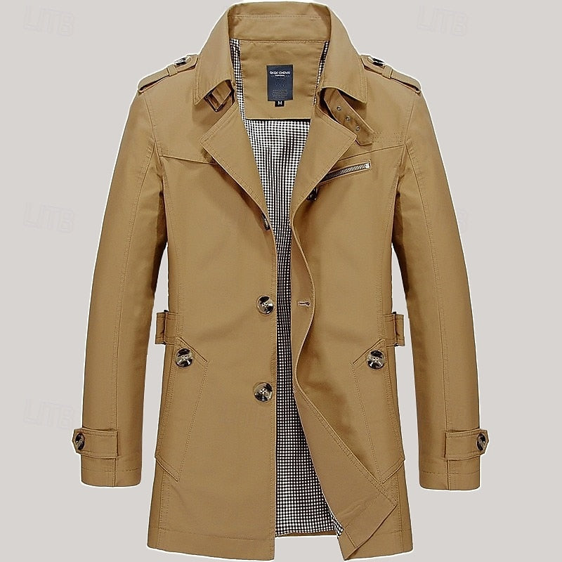 Refined Single-Breasted Trench Coat