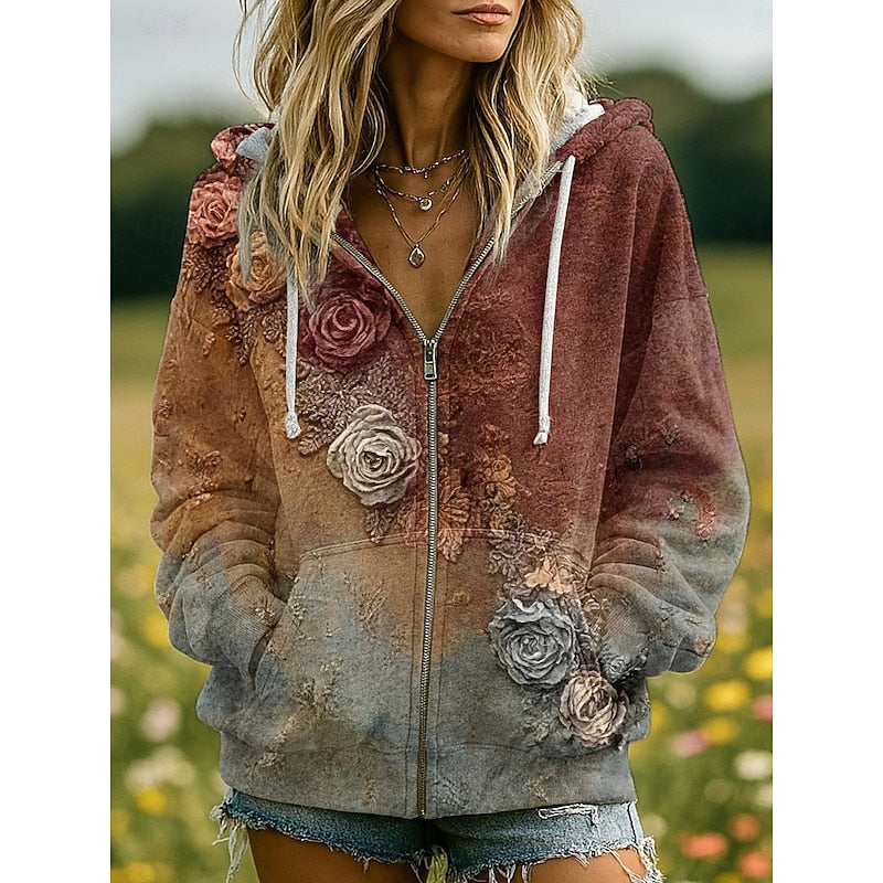 Nature-Inspired Zip-Up Hoodie