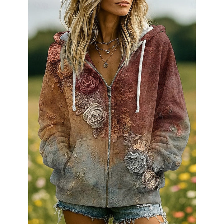 Nature-Inspired Zip-Up Hoodie