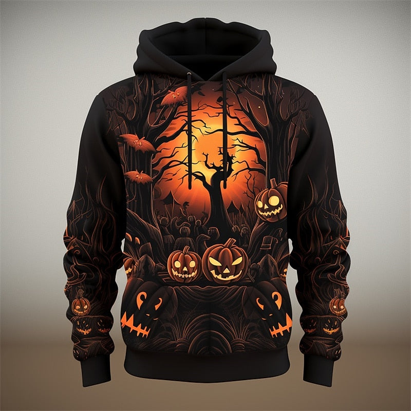 Halloween Pumpkin Graphic Hoodie