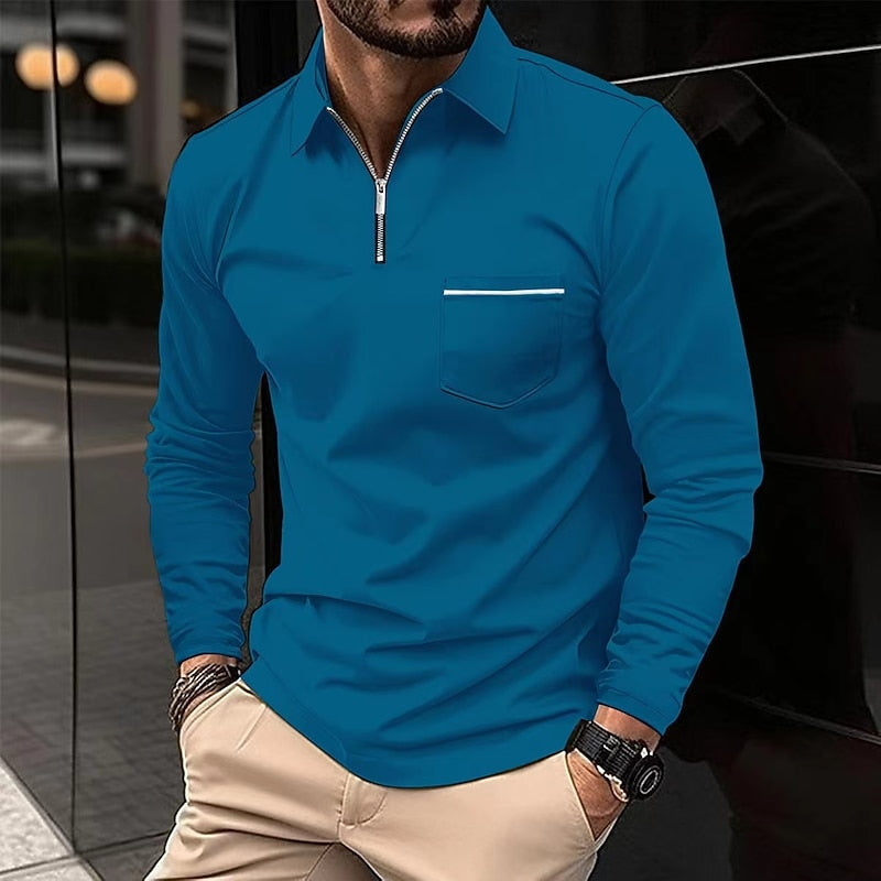 Refined Quarter-Zip Polo Shirt