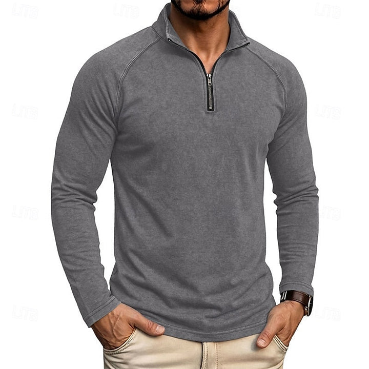 Relaxed Zip-Neck Top