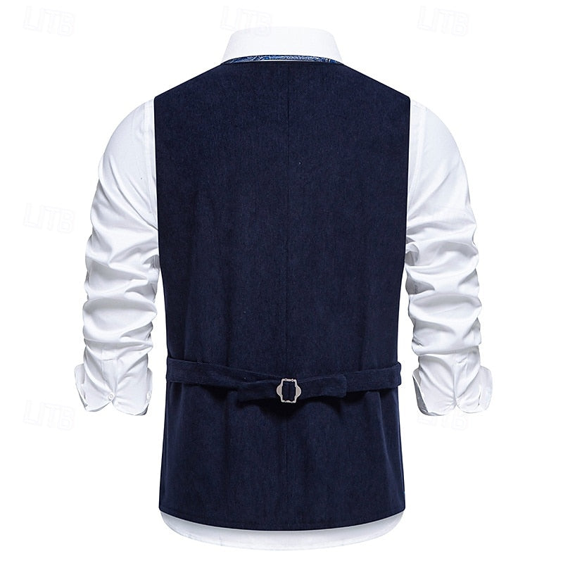 Embroidered Single-Breasted Vest