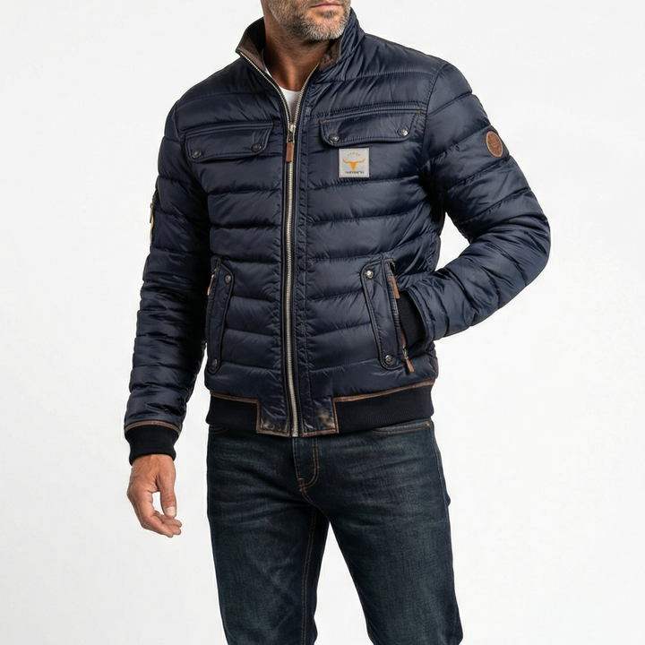 Quilted Stand-Collar Jacket