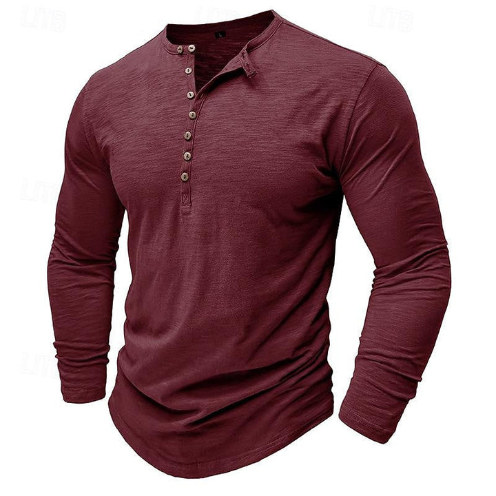 Classic Long-Sleeve Henley Shirt
