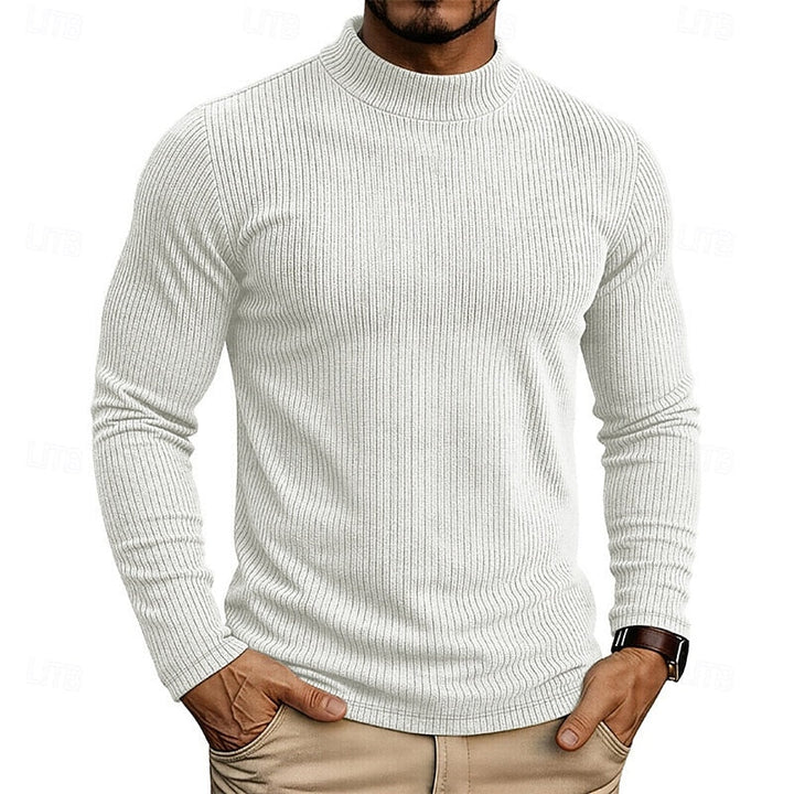 Ribbed Mock-Neck Top