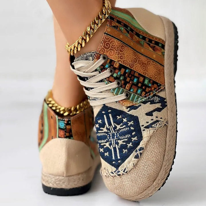 Boho Patterned High-Top Sneakers