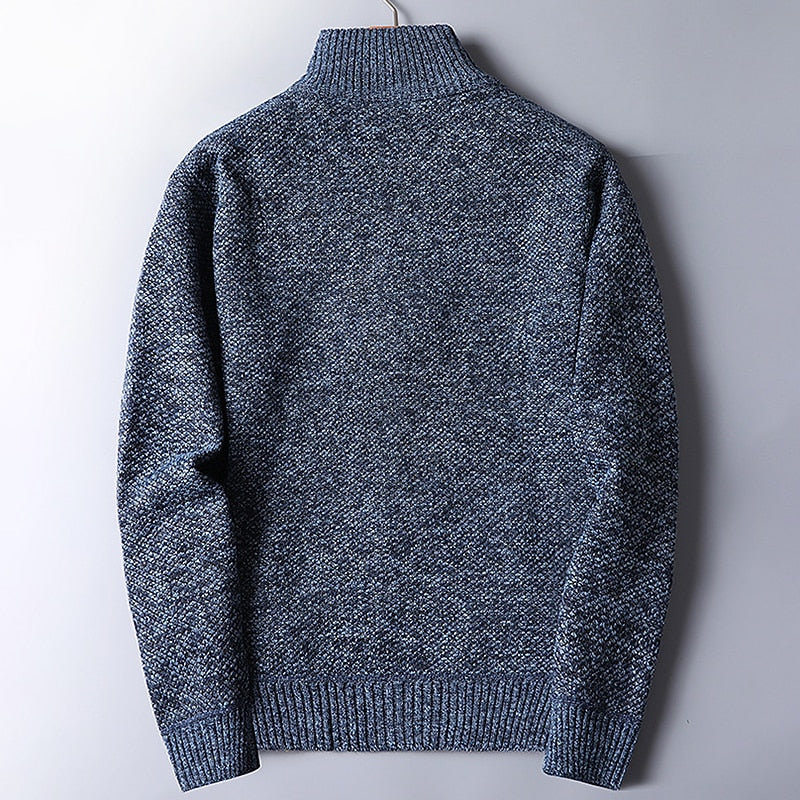 Quarter-Zip Stand Collar Sweater