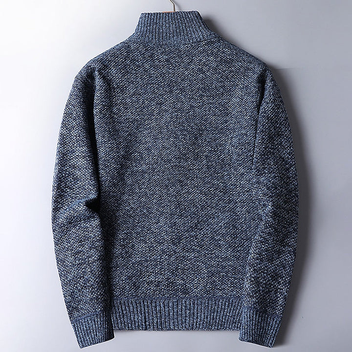 Quarter-Zip Stand Collar Sweater