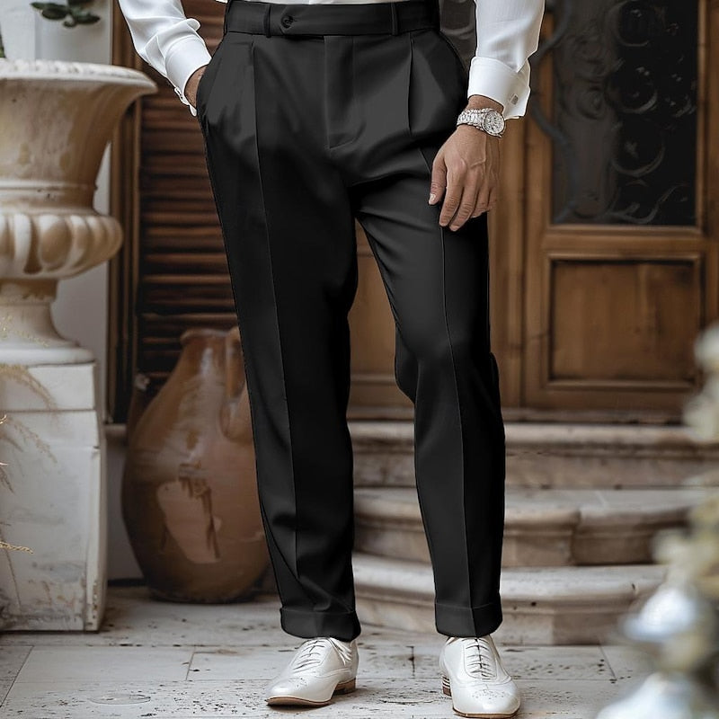 Tailored Straight-Leg Dress Pants