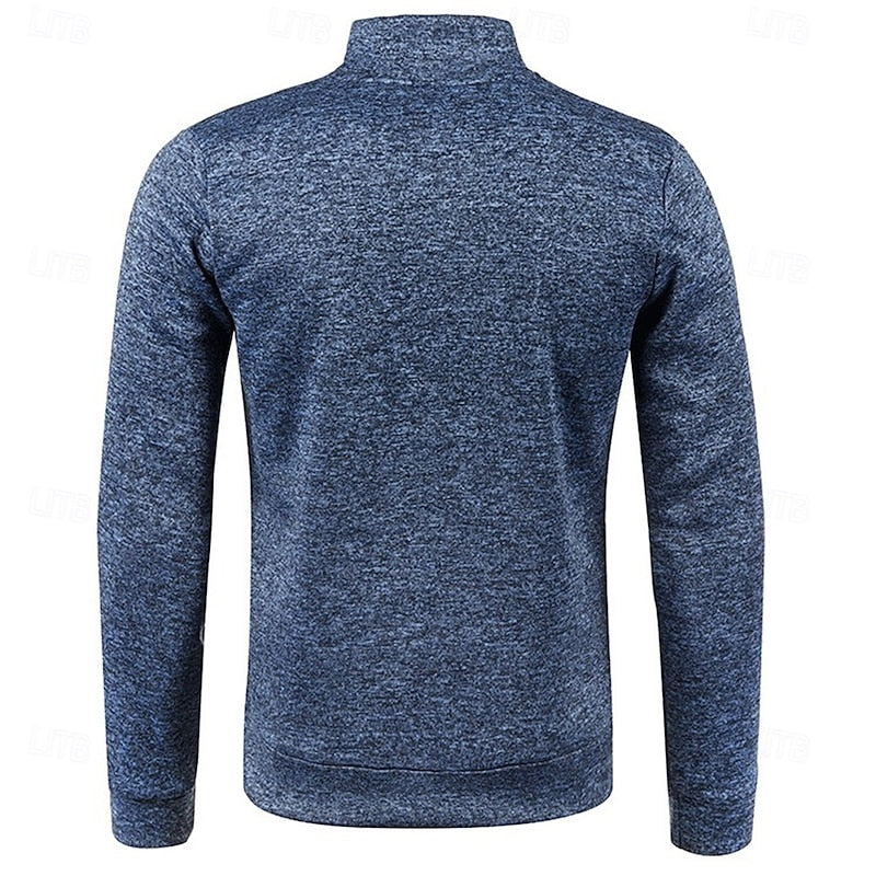 Quarter-Zip Long-Sleeve Polo Shirt