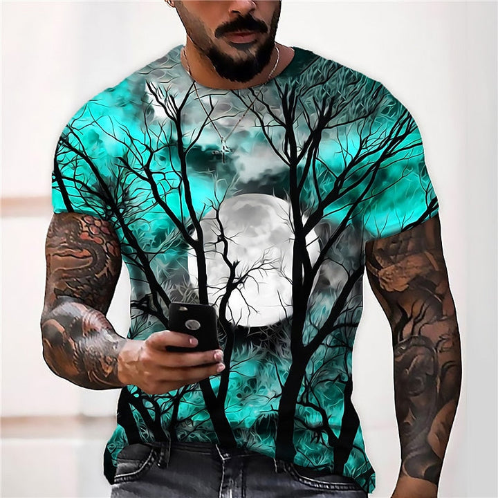 Halloween Moon Graphic Crew Neck T-Shirt