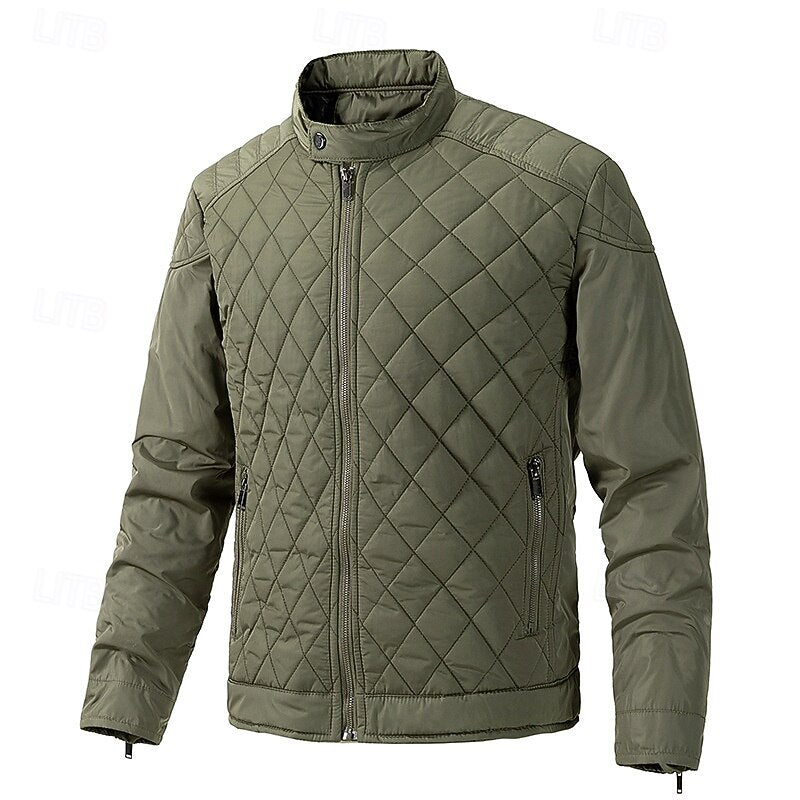 Quilted Stand-Collar Jacket
