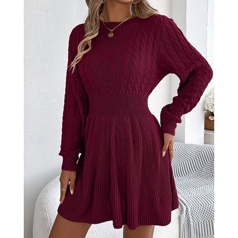 Cable-Knit Sweater Dress