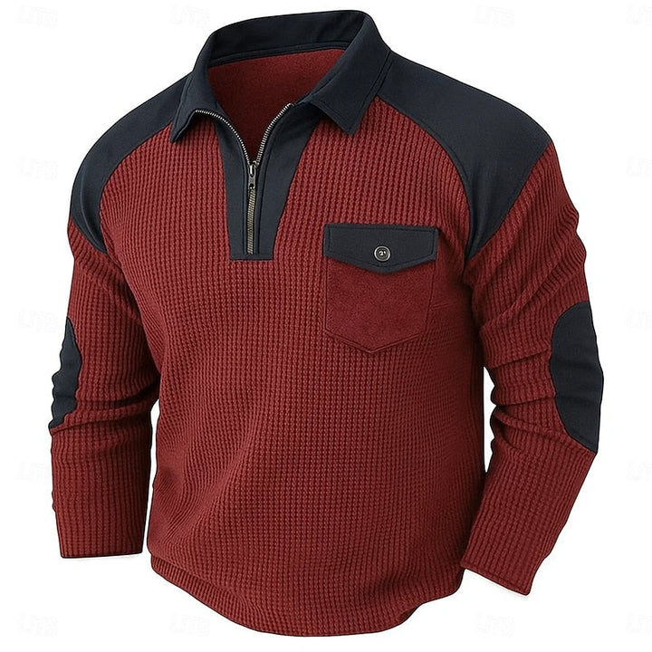 Quarter-Zip Textured Sweater