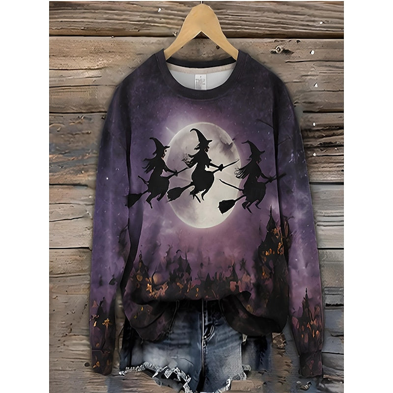 Playful Halloween Striped Sweatshirt