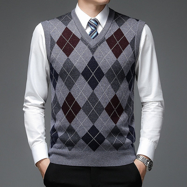Argyle V-Neck Sweater Vest