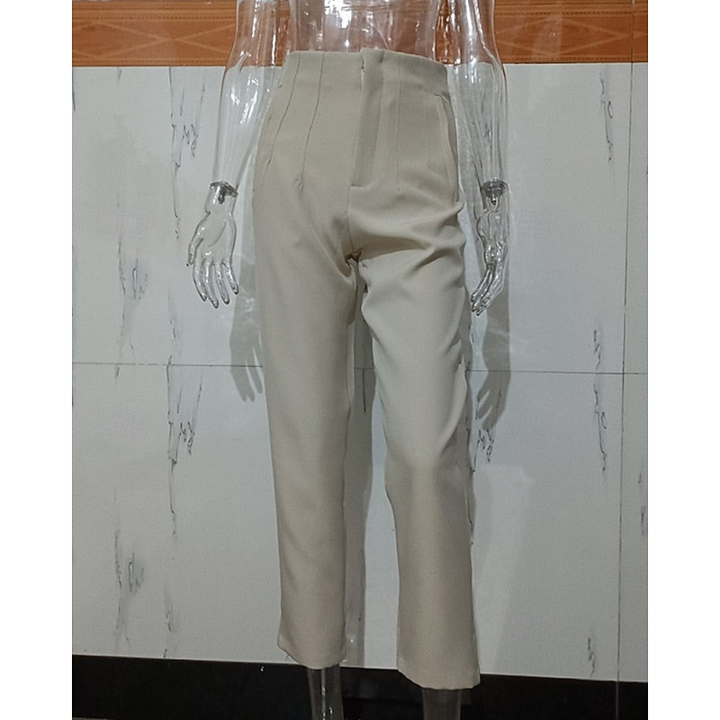 High-Waisted Tailored Pants