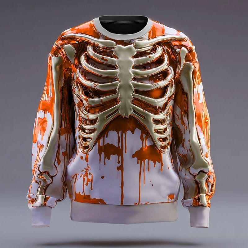 Halloween Skeleton Crew Neck Sweatshirt