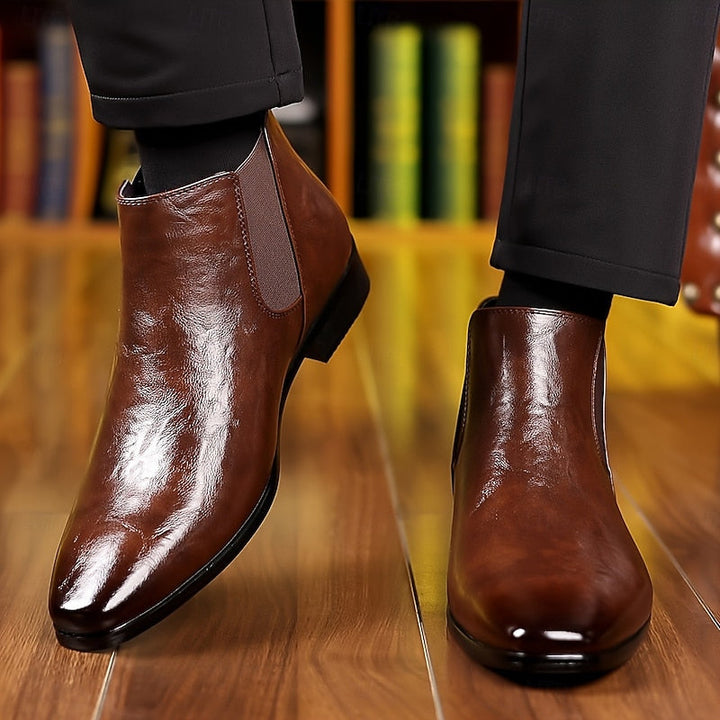 Polished Ankle Chelsea Boots