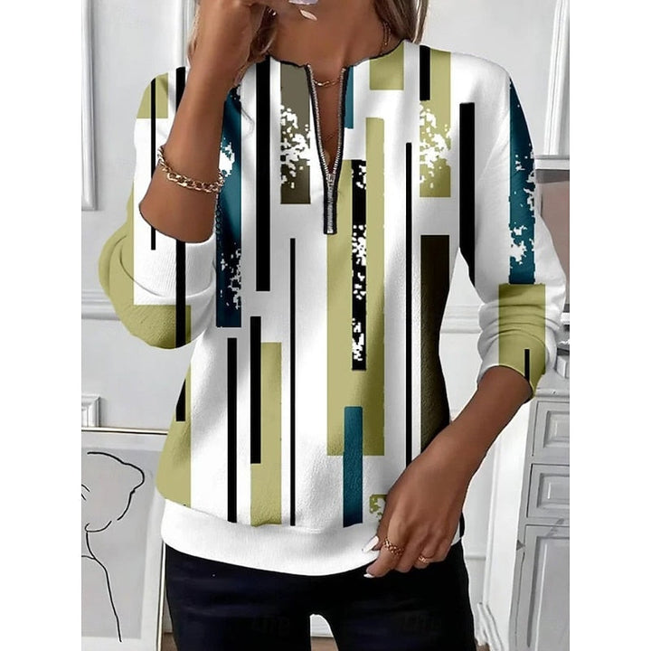 Half-Zip Color Block Sweatshirt