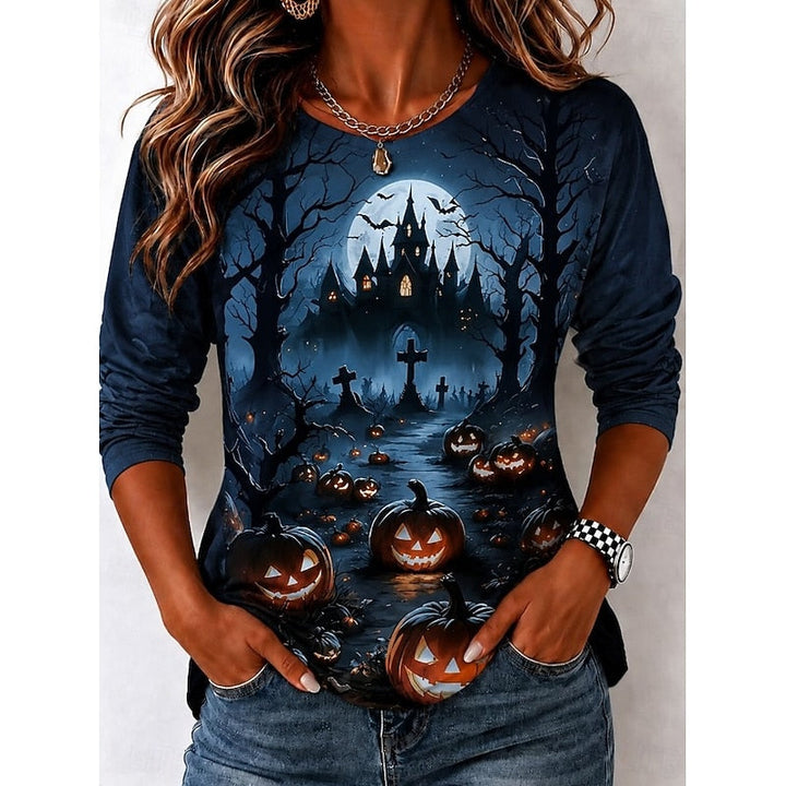 Halloween Witch Graphic Long Sleeve Top