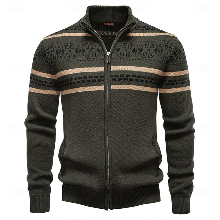 Fair Isle Zip-Up Cardigan