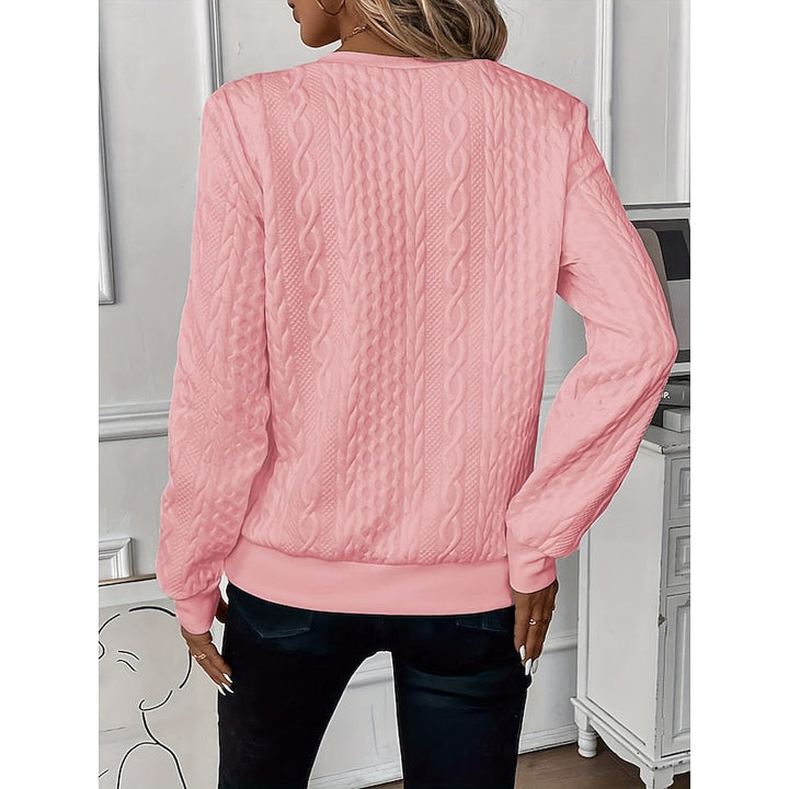 Cable-Textured Quarter-Zip Top