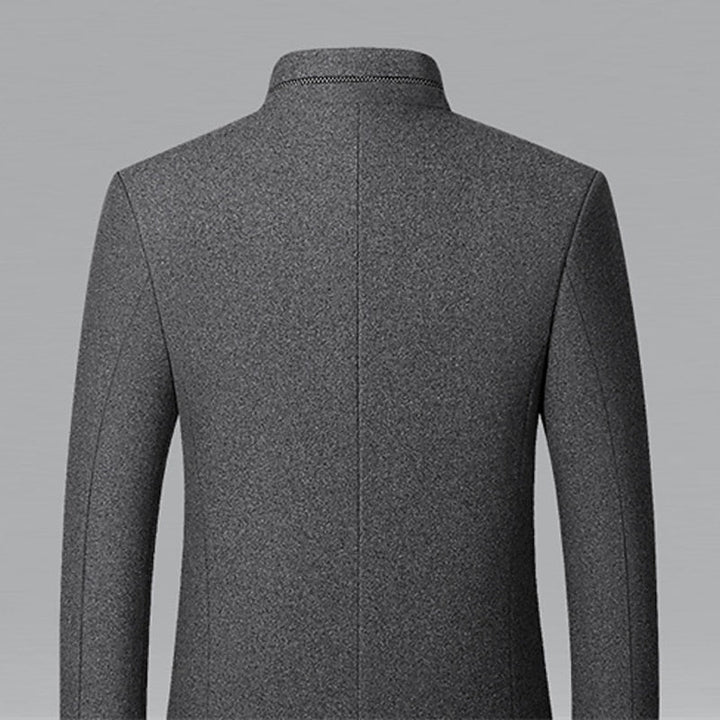 Refined Stand-Collar Overcoat